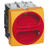 Odpínač zátěže 100 A 3pólový uzamykatelný knoflík žlutá / červená montáž na panel.