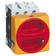 Odpínač zátěže 63 A 3-pólový uzamykatelný knoflík žlutý/červený pro montáž na panel.