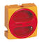 Uzamykatelný knoflík červený / žlutý 86x86 mm pro šroub 50-100 AMP (velikost 2-3)