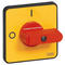 Knoflík se znakem žlutá / červená 48x48 mm "0-1" montáž na jeden otvor