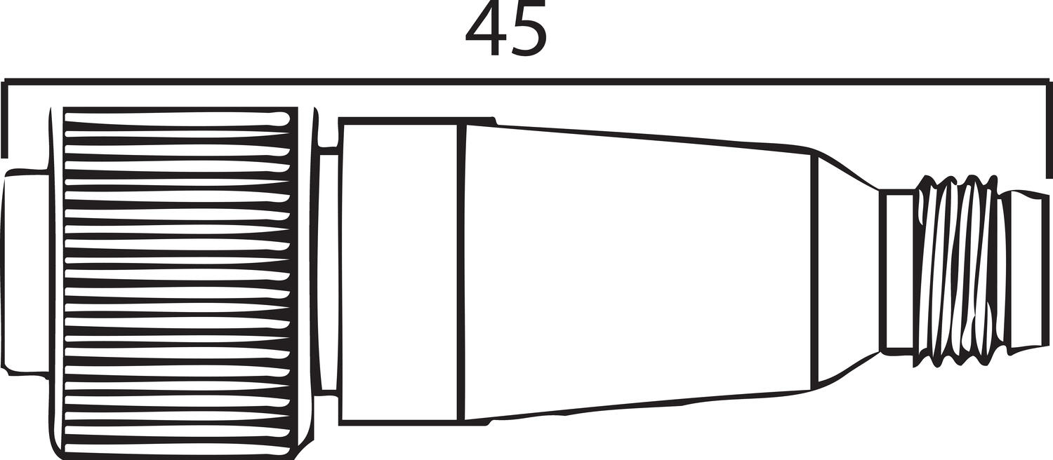 Adapter, M12 female-M8 male, dimension