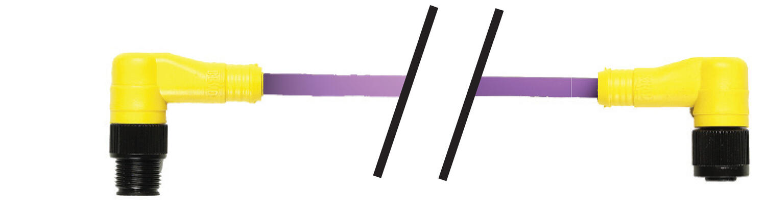 Angled male - straight female