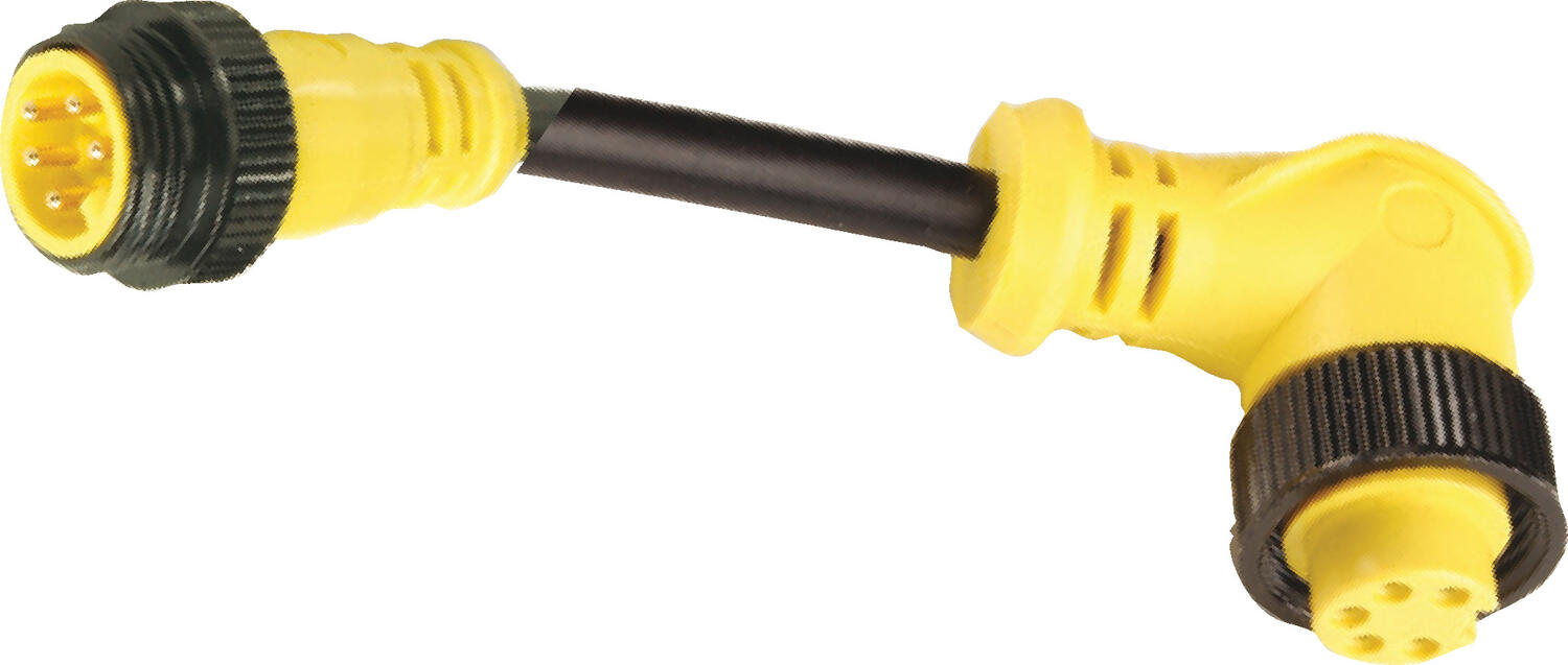 Cable for feed supply, straight male-angled female