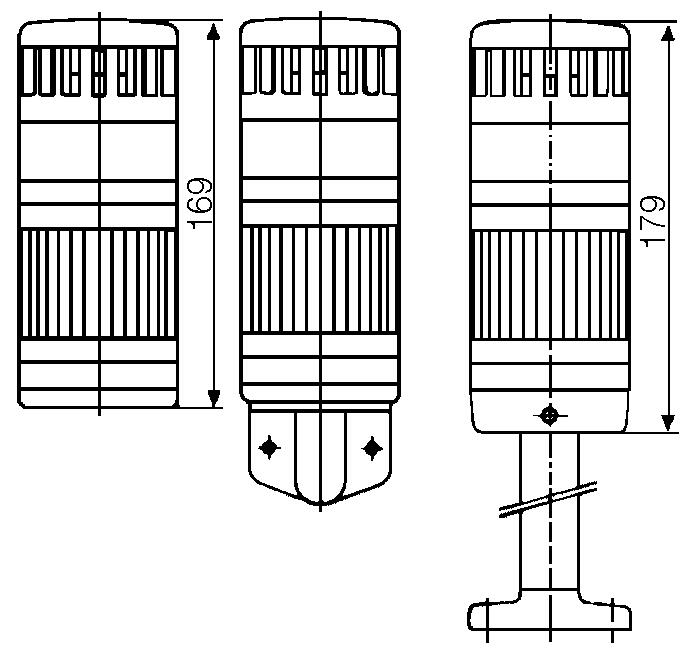 Combination possibilities, Tower with light moduls, dimension
