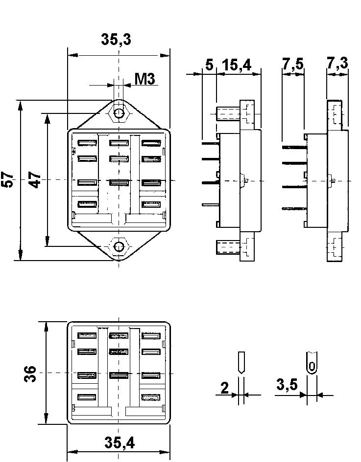 Dimensions drawing to S5L, S5P and S5PO