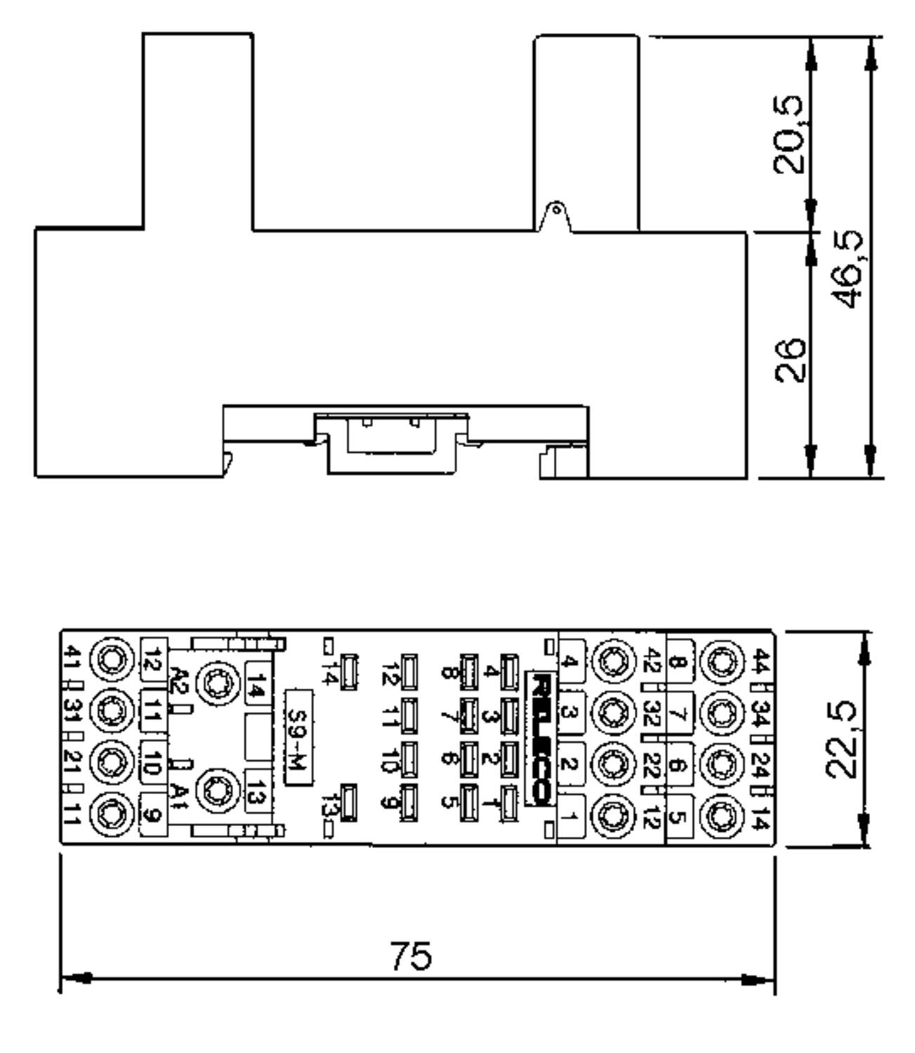 Dimensions drawing to S9M