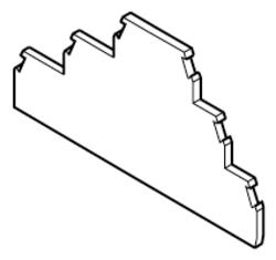 Drawing on endplate, grey to three-storeyed block
