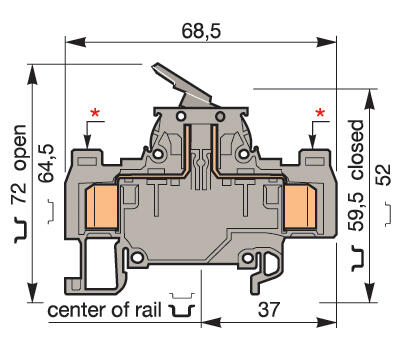 Illustration on ADO-ADO for double deck block and heavy duty switch terminal block
