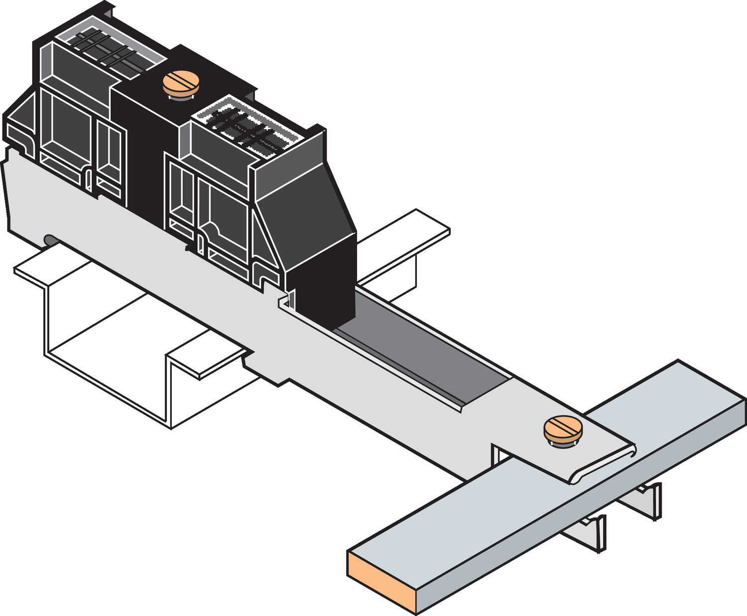 Illustration on busbar holder connected with assembly bar