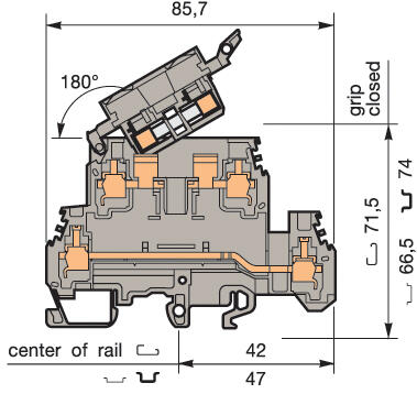Illustration on double deck fuse strip screw-screw