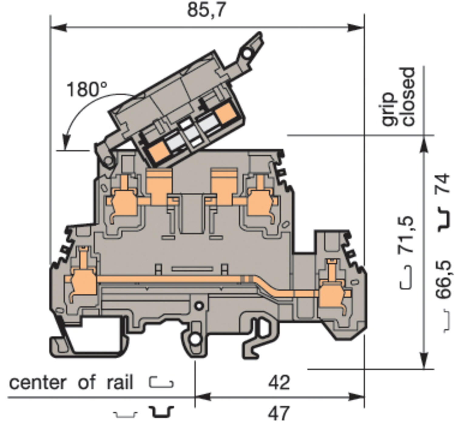Illustration on double deck fuse strip screw-screw
