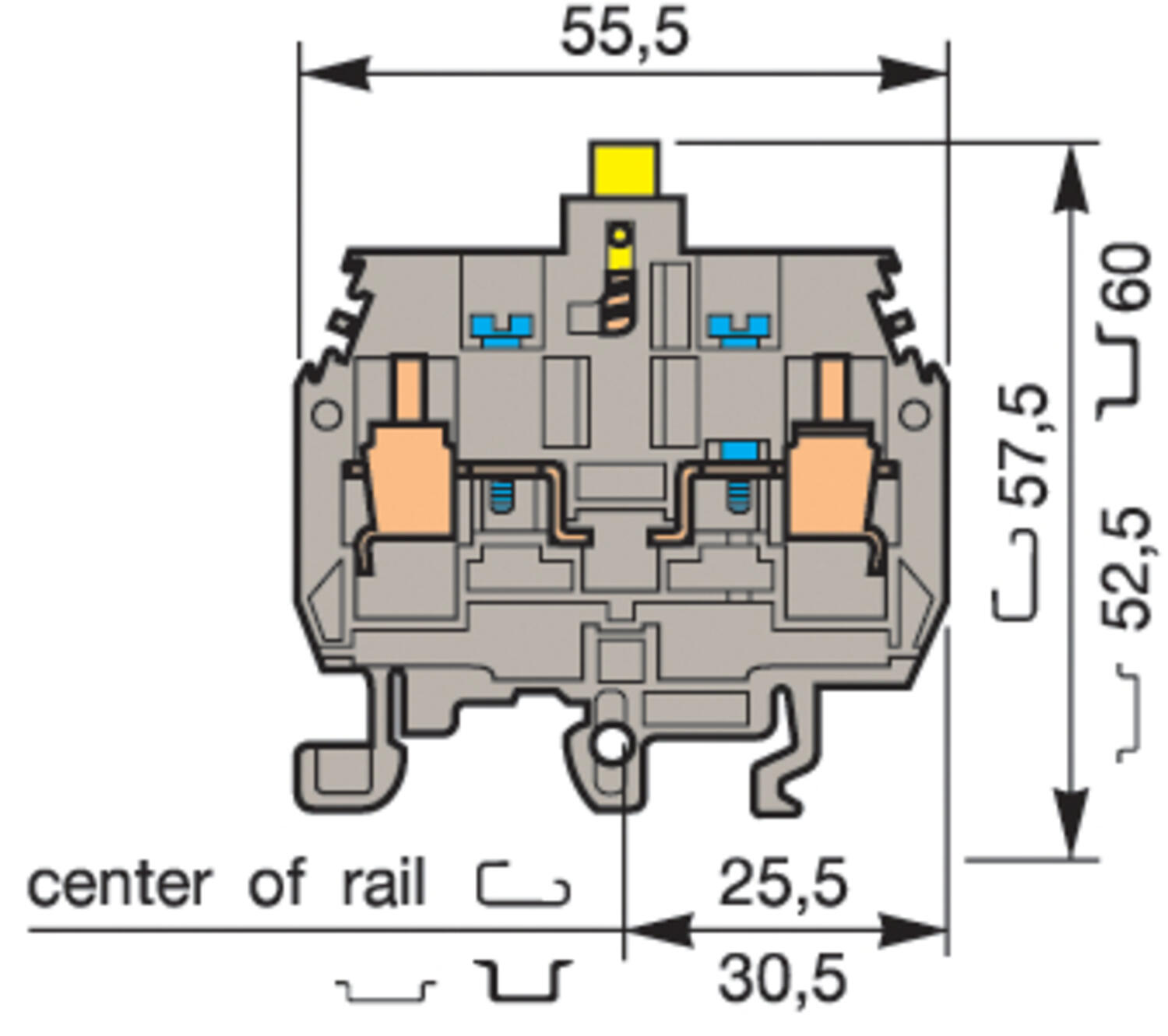 Illustration on heavy duty switch terminal block, current transformer circuits