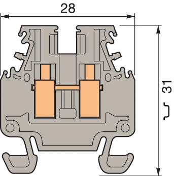 Illustration on miniature block, TS15-rail