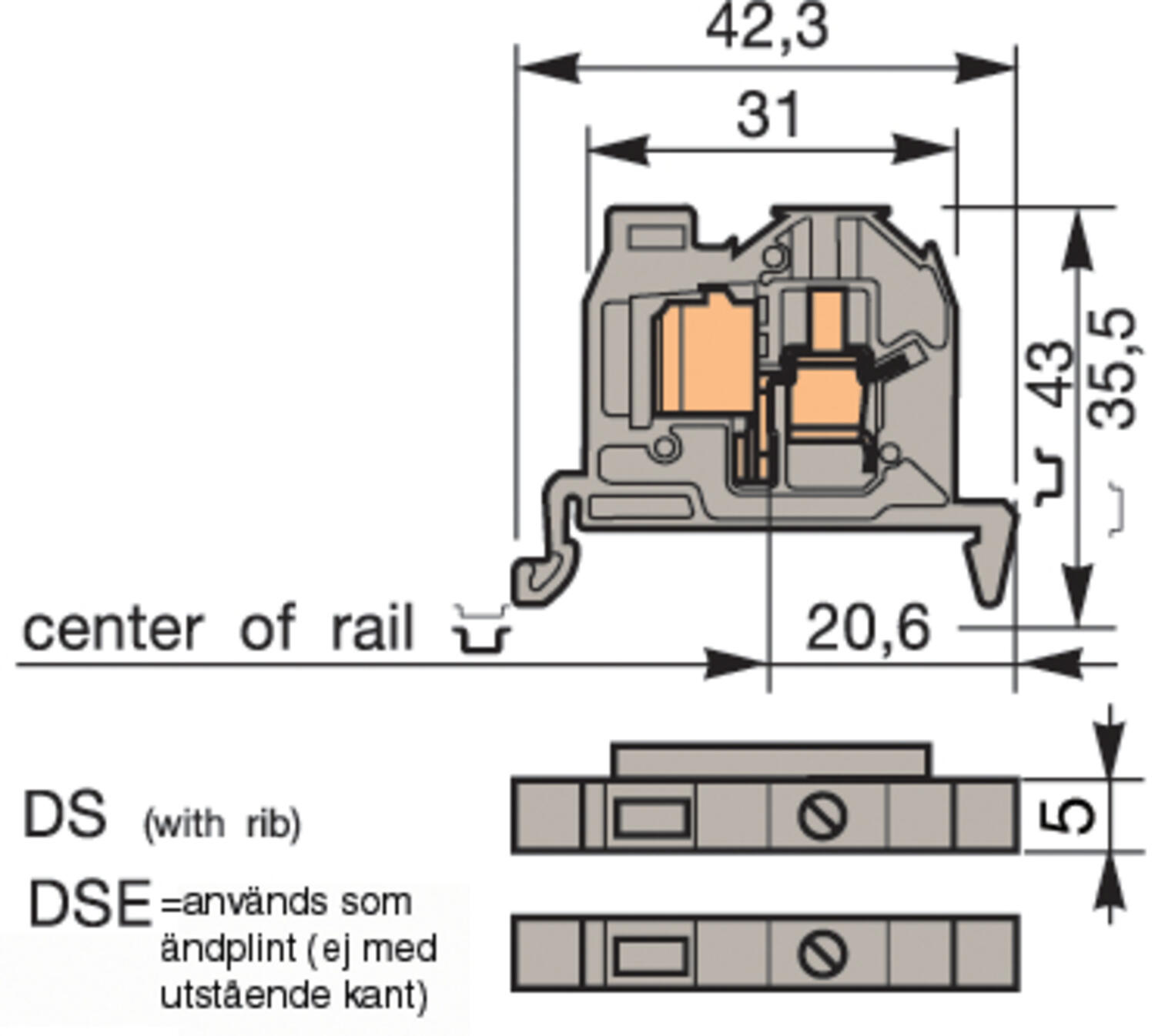 Illustration on Miniblock ADO-skruv