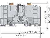 Illustration on power cable block for TS35-rail M16