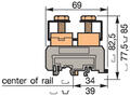 Illustration on power cable block with 2 screw terminals, type I