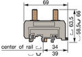 Illustration on power cable block with 2 studs