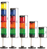 Light tower 50 mm, staple function, 1-5 moduls, attachement to tube base