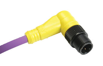 M12, fully groated cabel, angled male