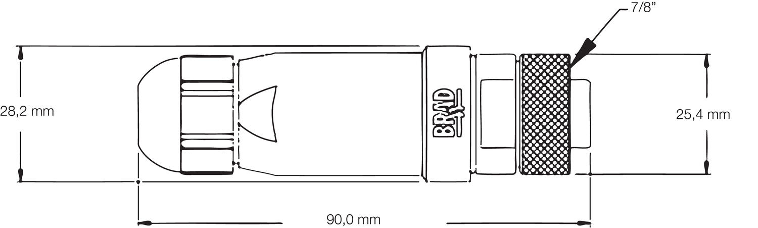 Mini-Change without cable, female dimension