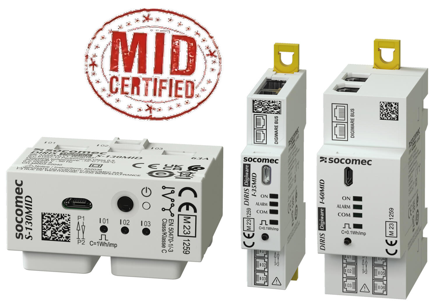 Moduly SOCOMEC DIRIS Digiware  s certifikací MID pro proudové merení