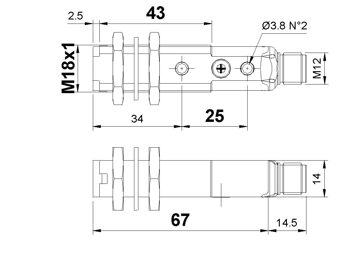 Prijímac, rozmery, plast, prímý