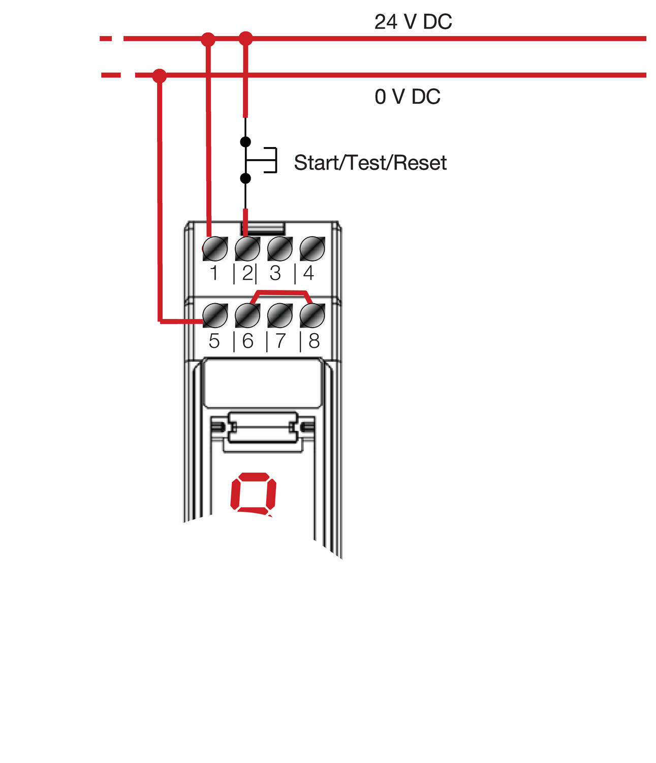 SG-BWS-T4 - Zapojení Start / Test / Reset tlacítka