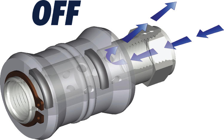 Shut-off valve, venting, internal  cylindrical tap
