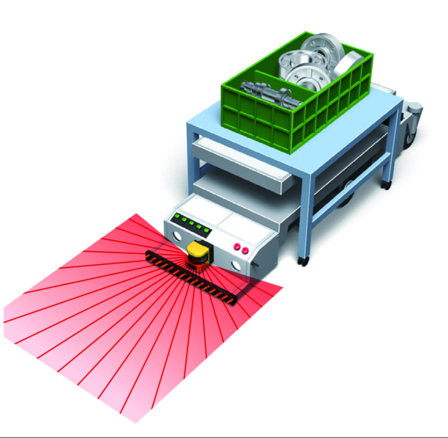 Skener UAM na vozidle AGV