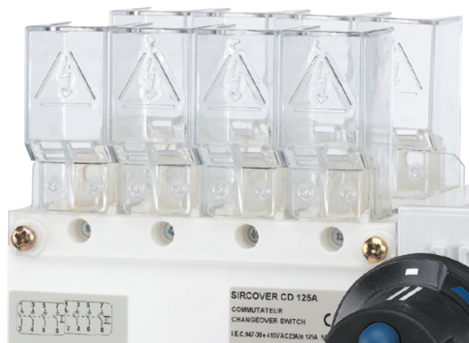 Socomec Kryt svorek horní/dolní 500 A až 630 A 3-pól. (pro ochranu spodních i horních svorek je treba objednat 2 kusy)
 26944051