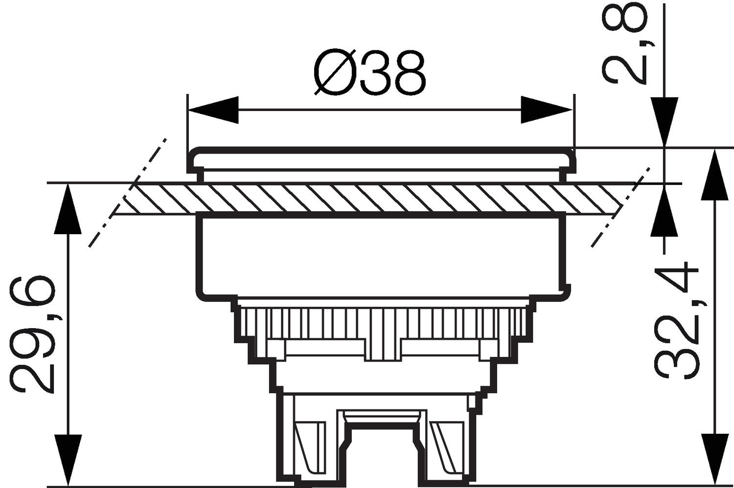 Unlighted snap fastener